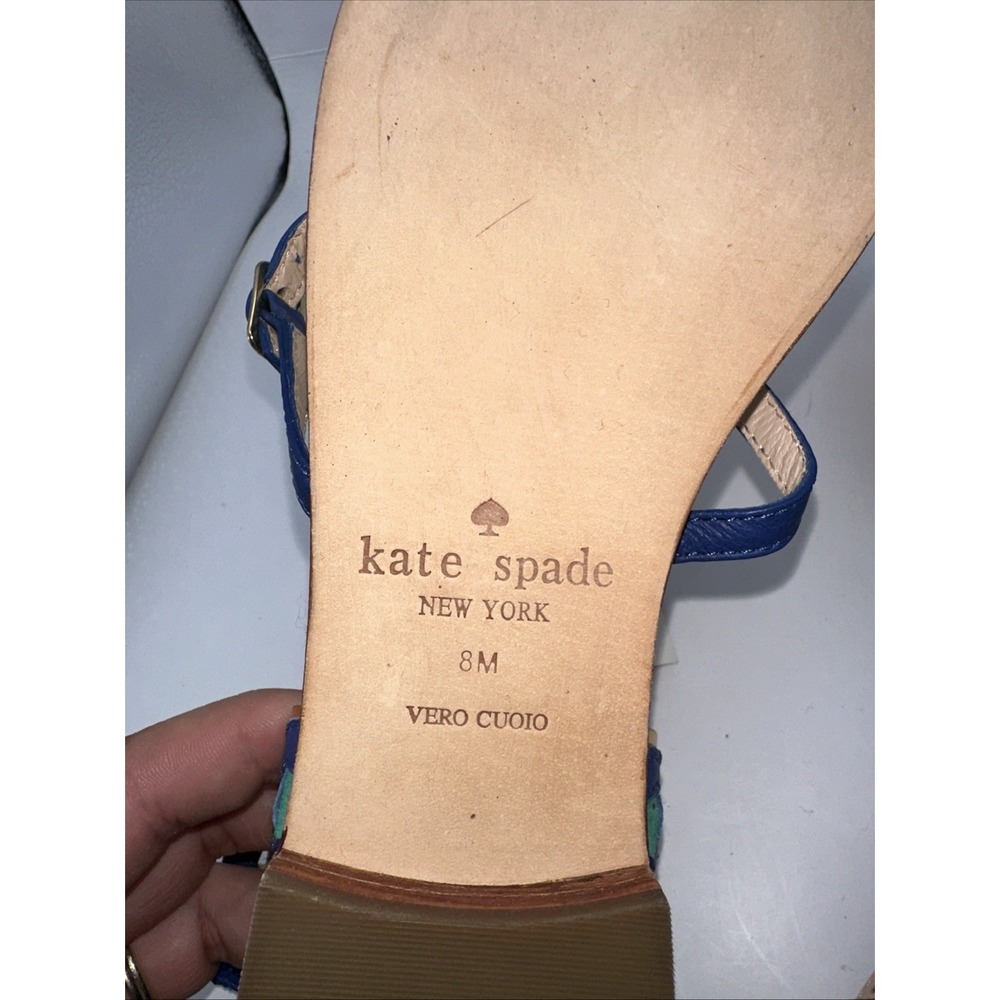Kate Spade New York Soto Peacock Emerald Nappa Leather Sandals – Women's Size 8 - Picture 7 of 10